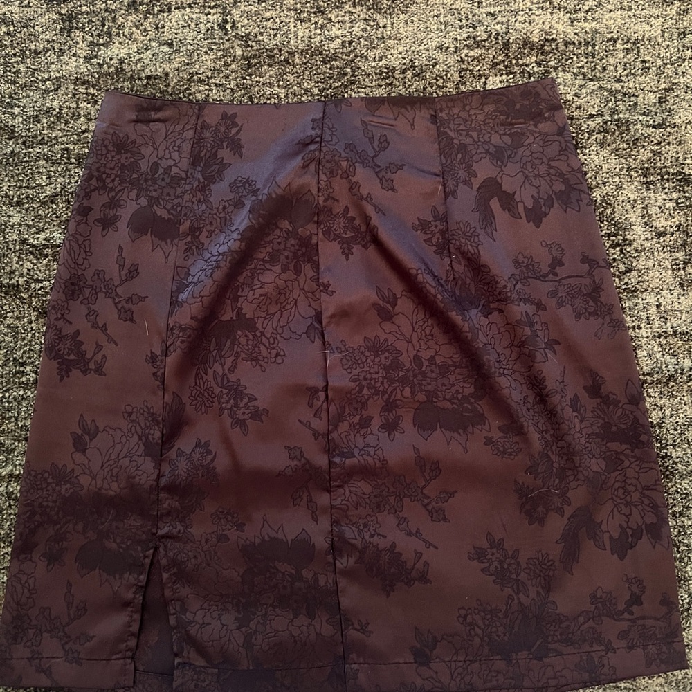 Floral Black Mini Skirt